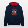 Tegernsee oder Tempelhof - Kontrast Hoodie - Navy/Rot