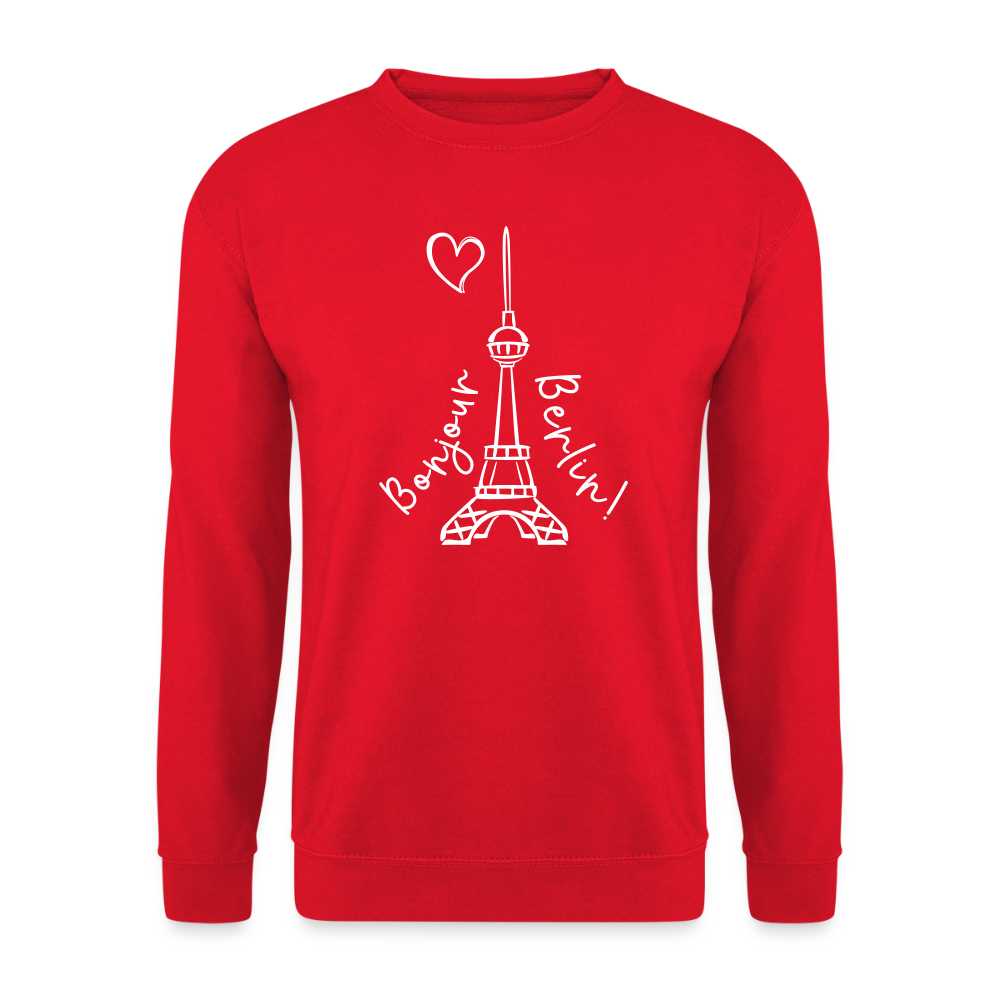Eiffelturm in Berlin Bonjour - Unisex Pullover - Rot