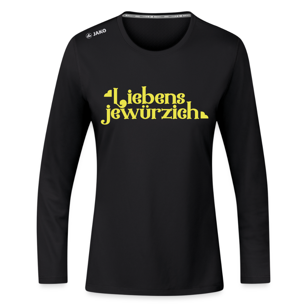 Liebensjewürzich - Frauen Sport Langarmshirt - Schwarz