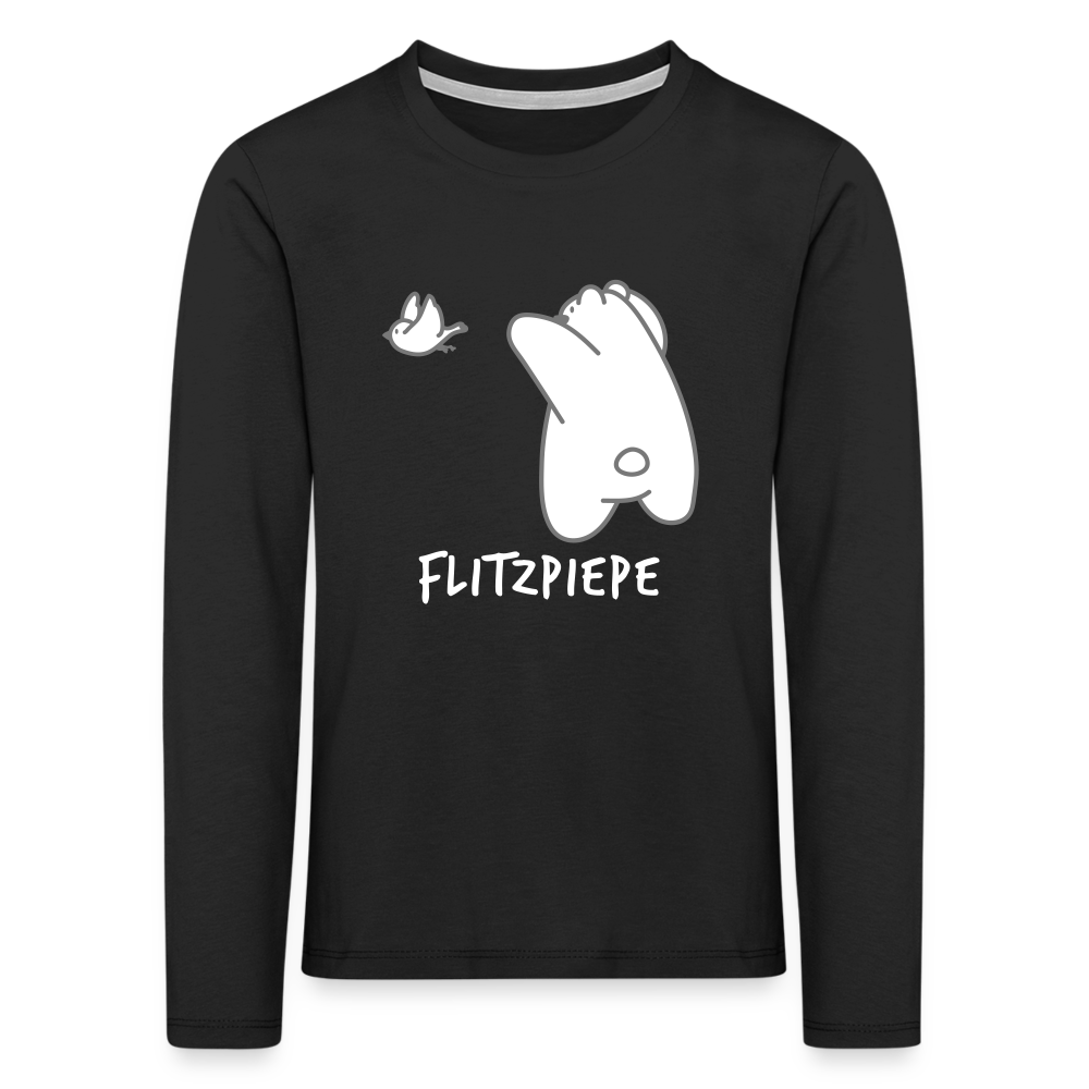 Flitzpiepe - Kinder Langarmshirt - Schwarz
