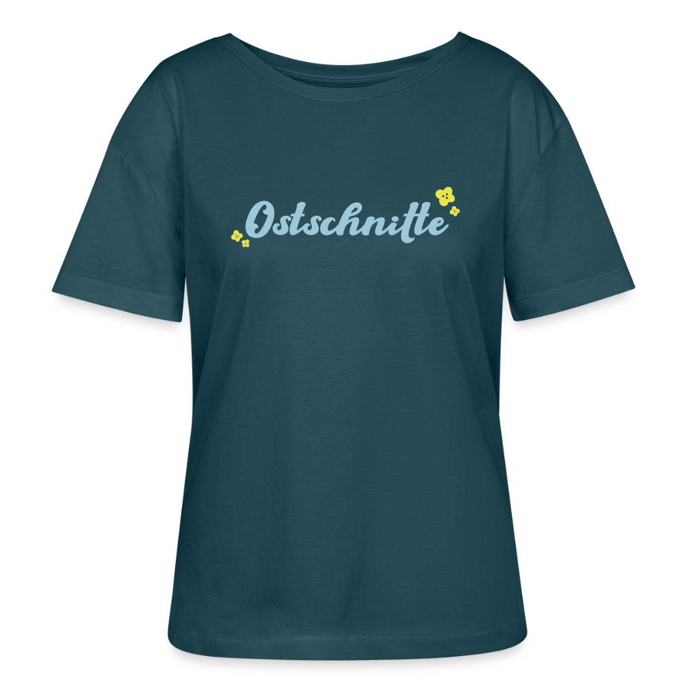 Ostschnitte - Relaxed Rundhals Frauen Bio-T-Shirt - Dunkles Petrol