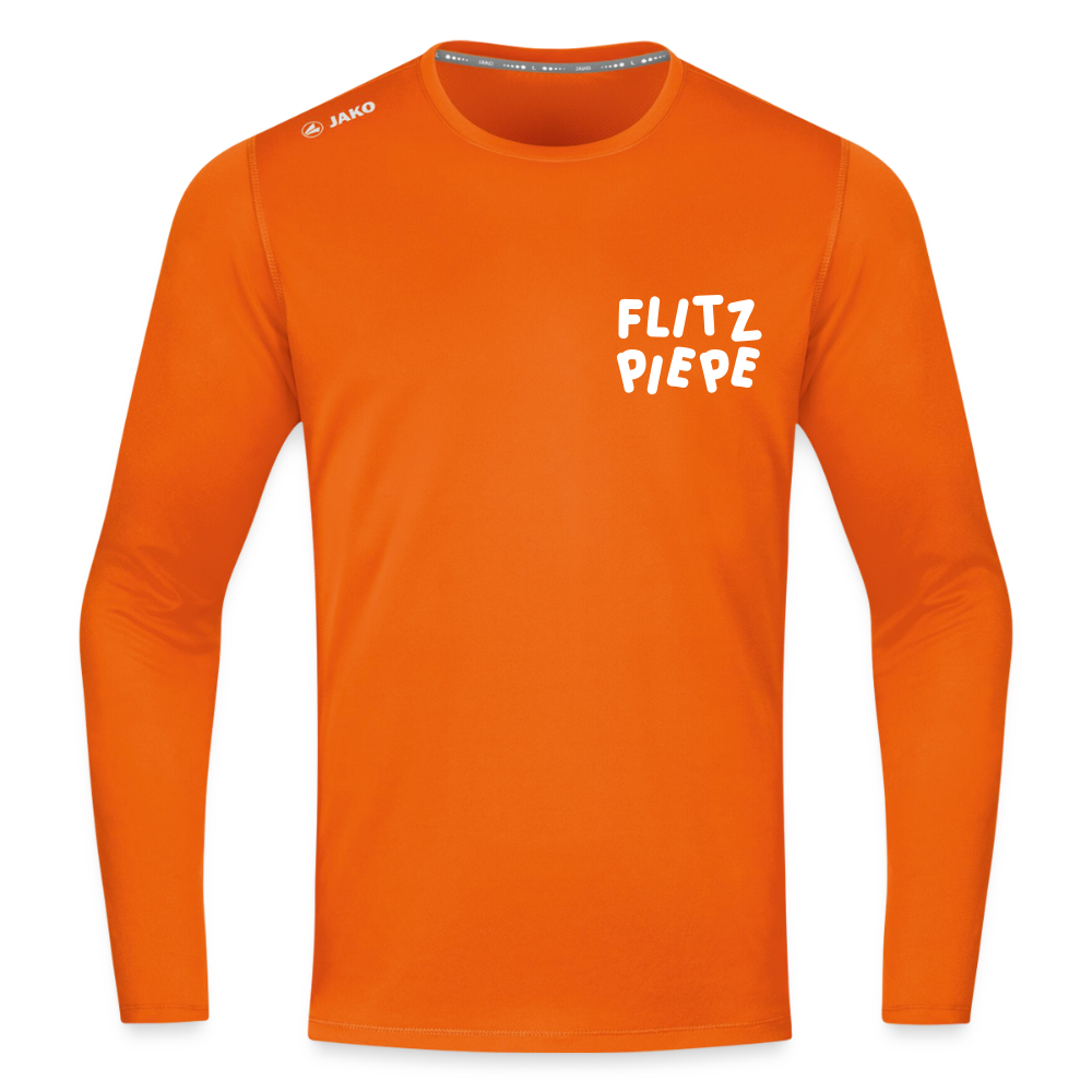 Flitzpiepe - Männer Sport Langamshirt - Neonorange