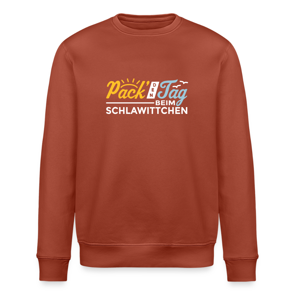 Pack' den Tag beim Schlawittchen - Unisex Bio Sweatshirt - Terrakotta