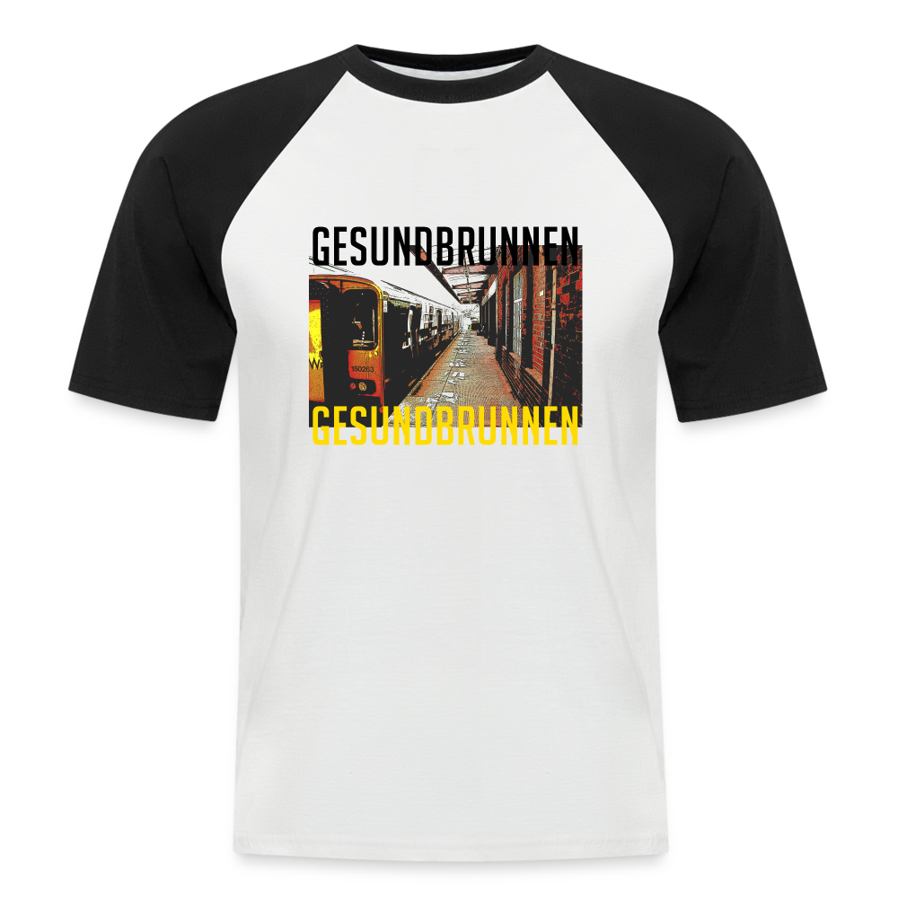 Gesundbrunnen Metro - Männer Baseball T-Shirt - Weiß/Schwarz