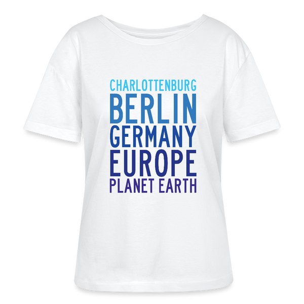Charlottenburg - Earth - Relaxed Rundhals Frauen Bio-T-Shirt - Weiß