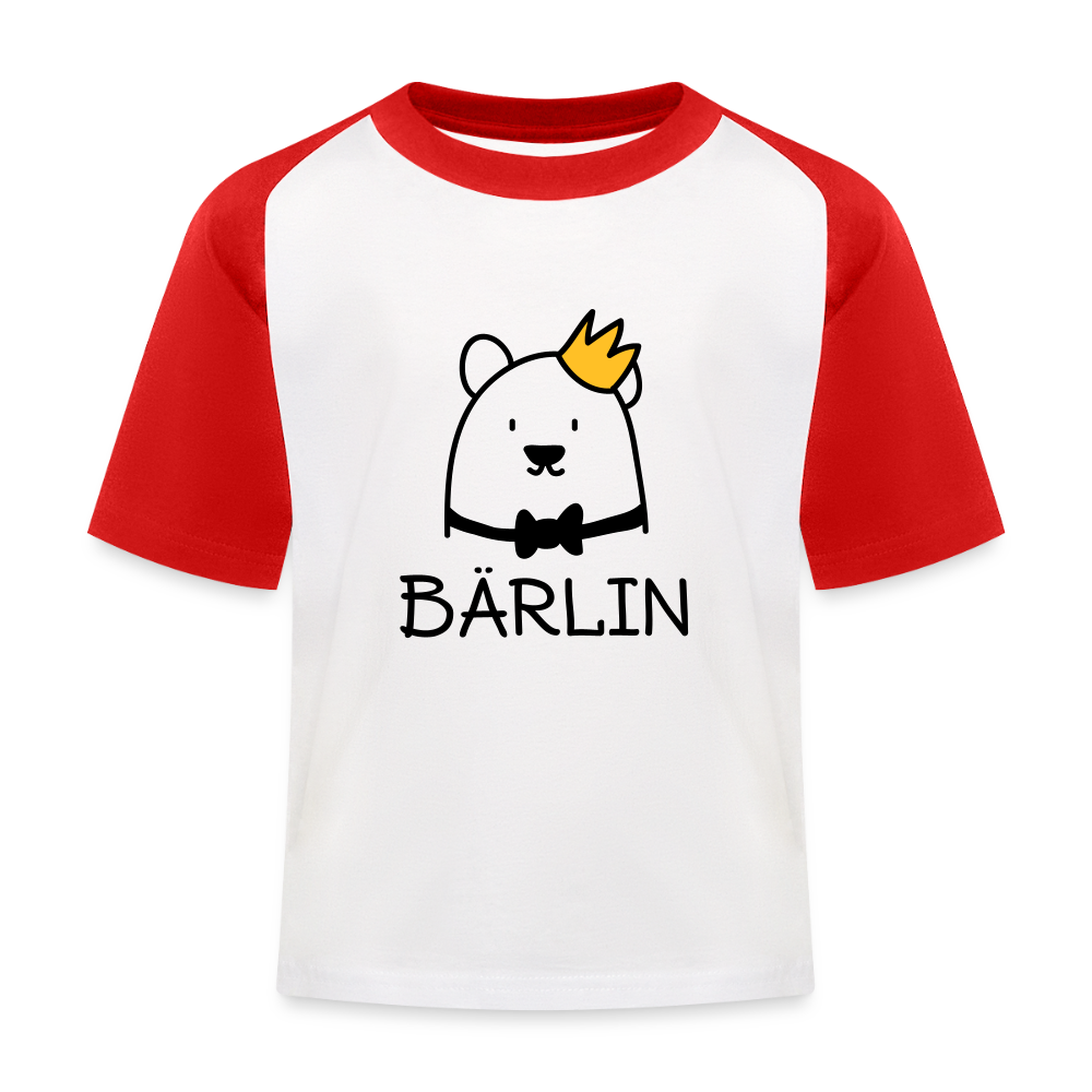 Bärlin - Kinder Baseball T-Shirt - Weiß/Rot