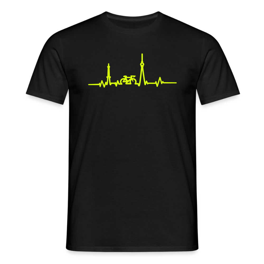 Herzschlag für Fahrradfahrer - Männer Premium T-Shirt - Schwarz