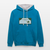 Franz-Neumann-Platz - Kontrast Hoodie - Pfauenblau/Grau meliert