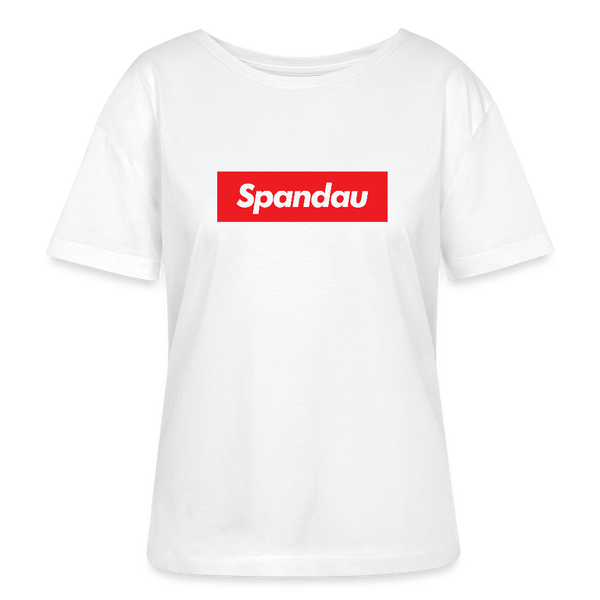Spandau rot - Relaxed Rundhals Frauen Bio-T-Shirt - Weiß