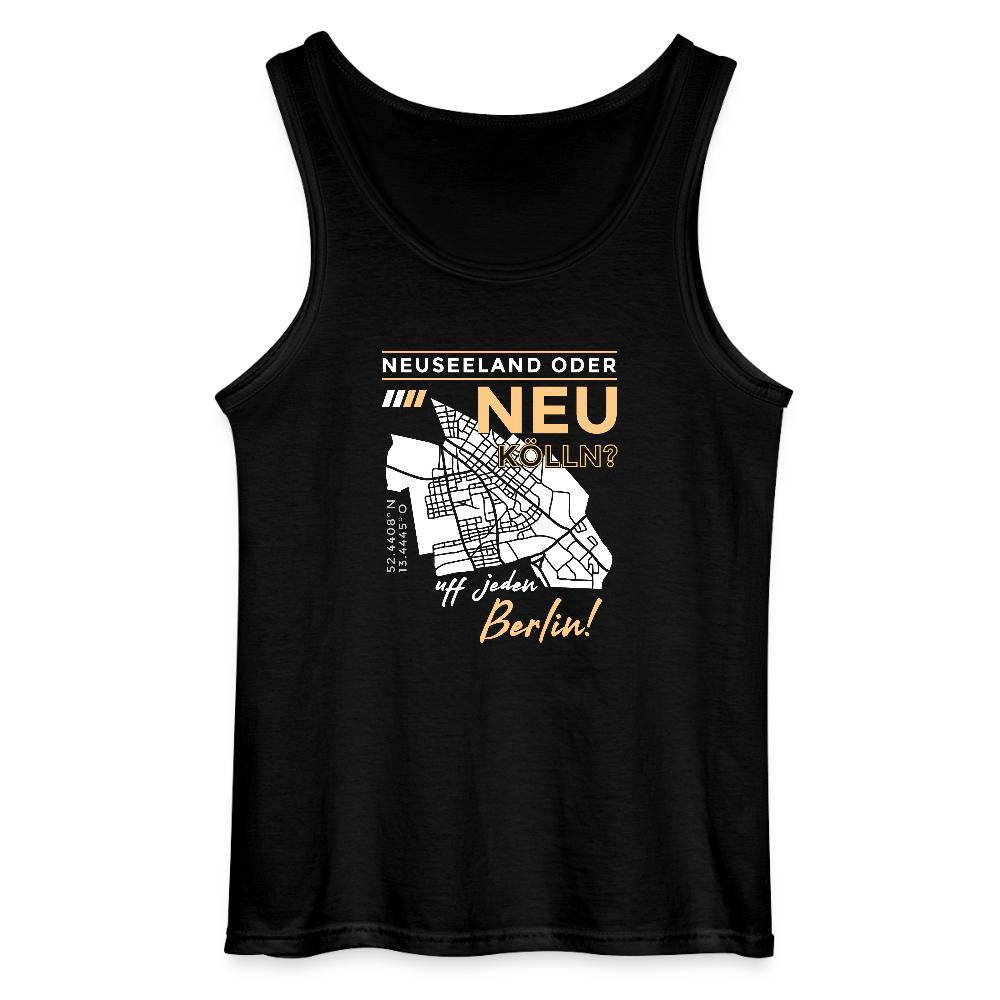 Neuseeland oder Neukölln - Männer Tank Top - Schwarz