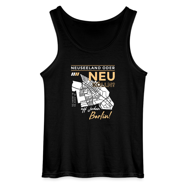 Neuseeland oder Neukölln - Männer Tank Top - Schwarz