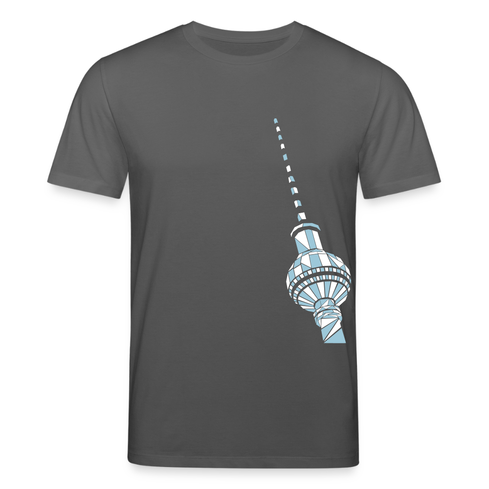 Fernsehturm Geometrie - Unisex Bio T-Shirt - Anthrazit