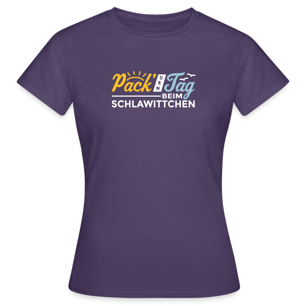 Pack' den Tag beim Schlawittchen - Frauen Premium T-Shirt - Dunkellila