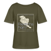 Friesland oder Friedrichshain - Relaxed Rundhals Frauen Bio-T-Shirt - Khaki