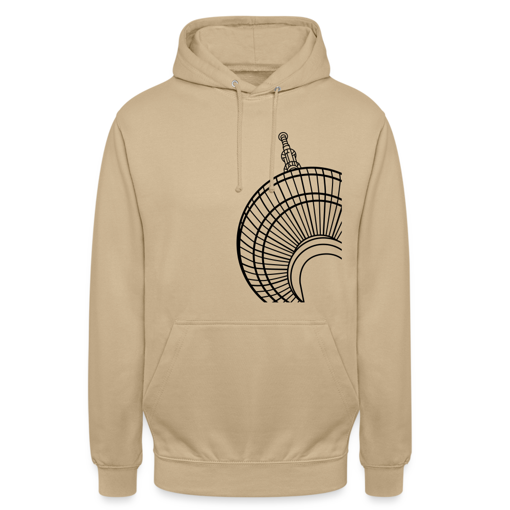 Der Turm von unten - schwarz - Unisex Hoodie - Beige