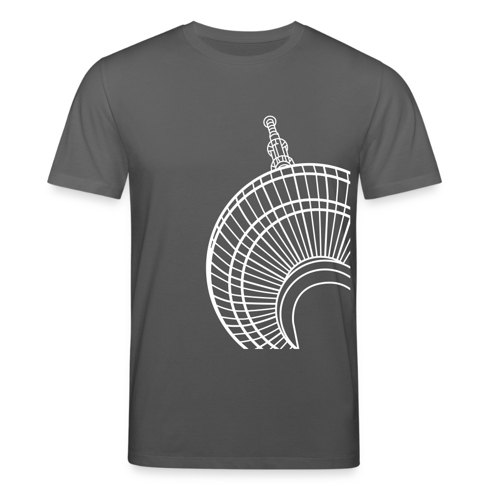 Der Turm von unten - weiß - Unisex Bio T-Shirt - Anthrazit