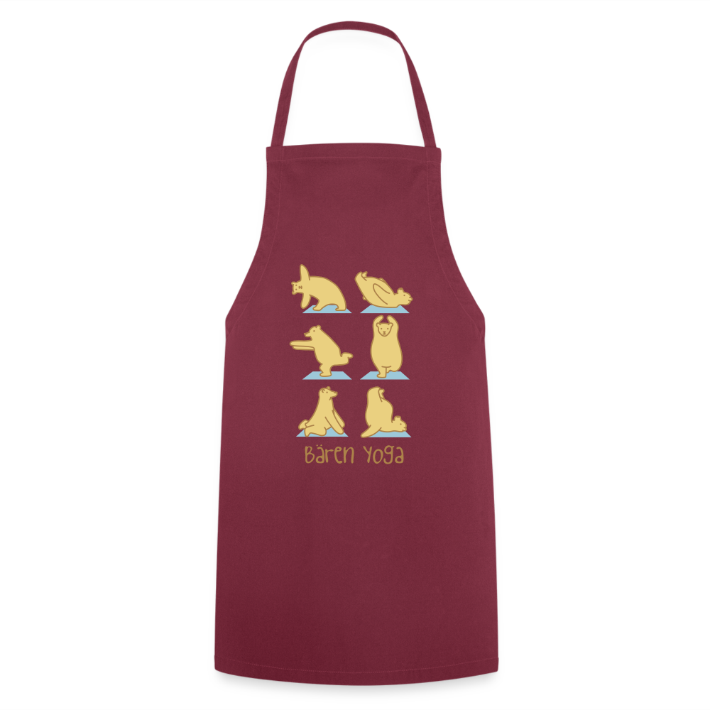 Bären Yoga - Kochschürze - Bordeaux