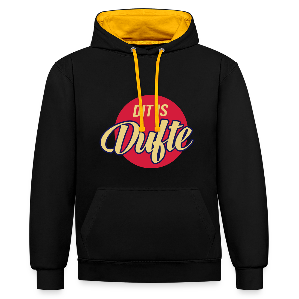Dit Is Dufte - Kontrast Hoodie - Schwarz/Gold