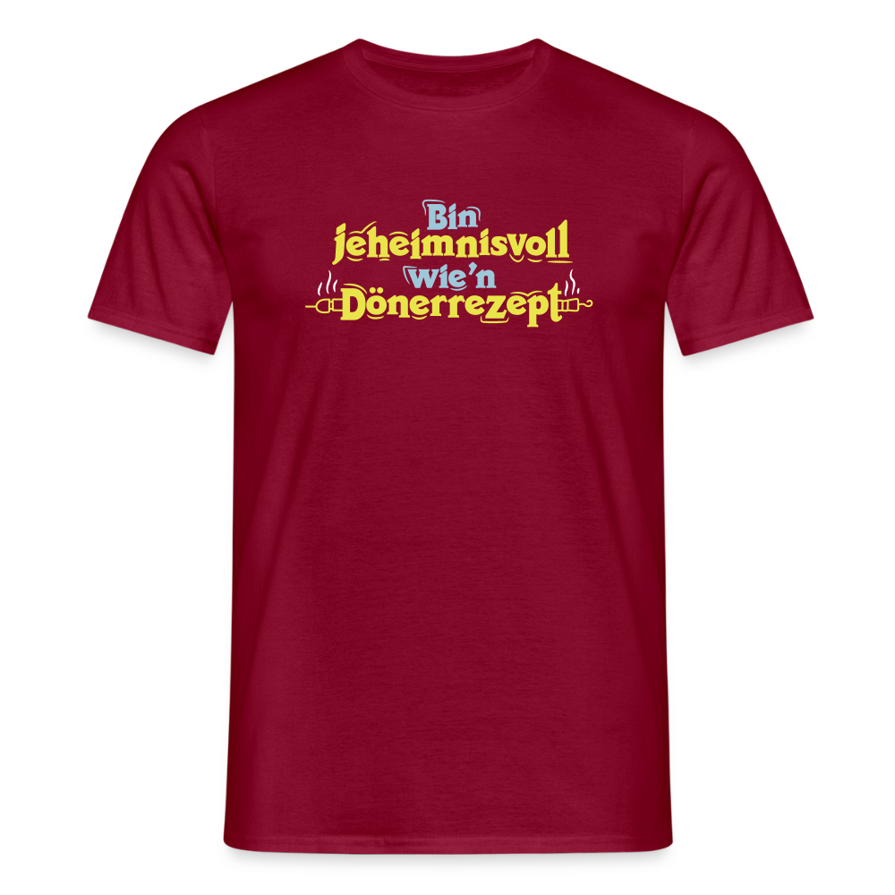Bin jeheimnisvoll wie'n Dönerrezept. - Männer Premium T-Shirt - Ziegelrot