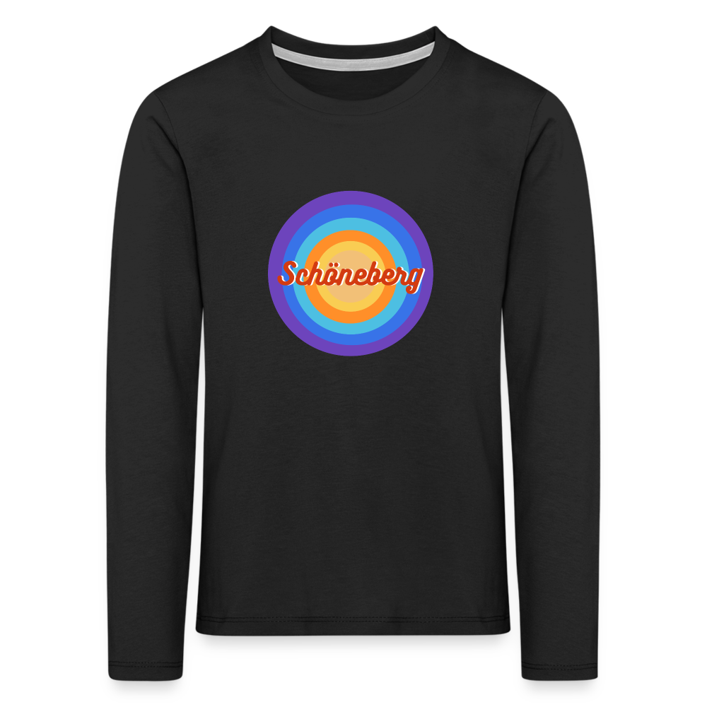 Schöneberg retro - Kinder Langarmshirt - Schwarz