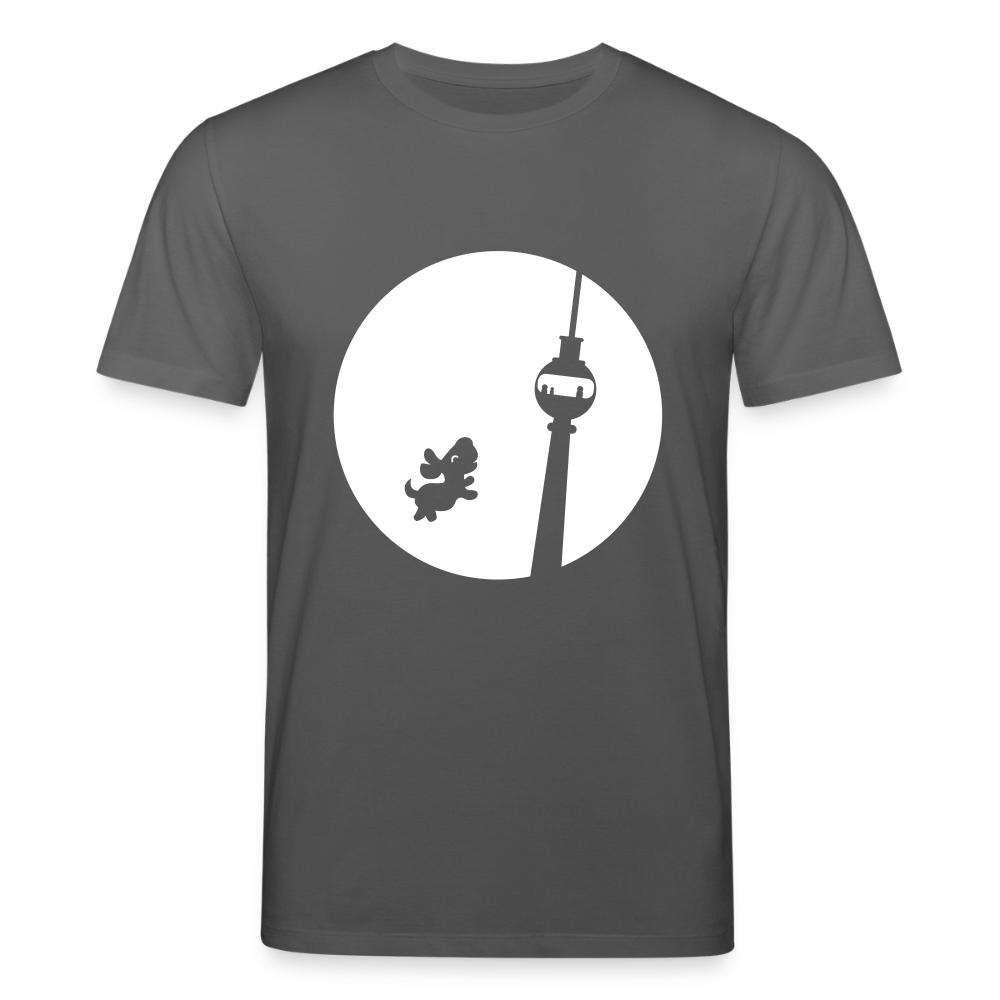 Hund am Fernsehturm - Unisex Bio T-Shirt - Anthrazit
