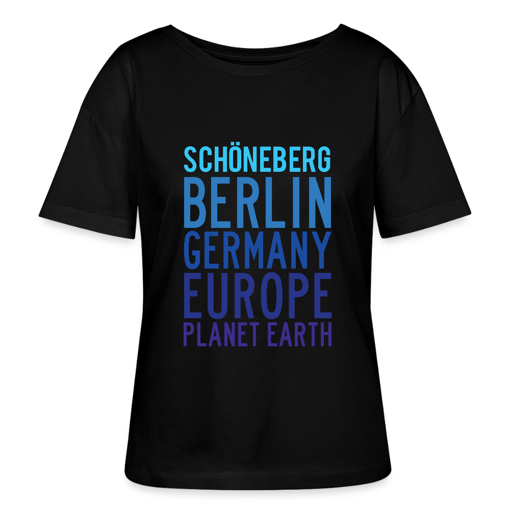 Schöneberg Planet Earth - Relaxed Rundhals Frauen Bio-T-Shirt - Schwarz