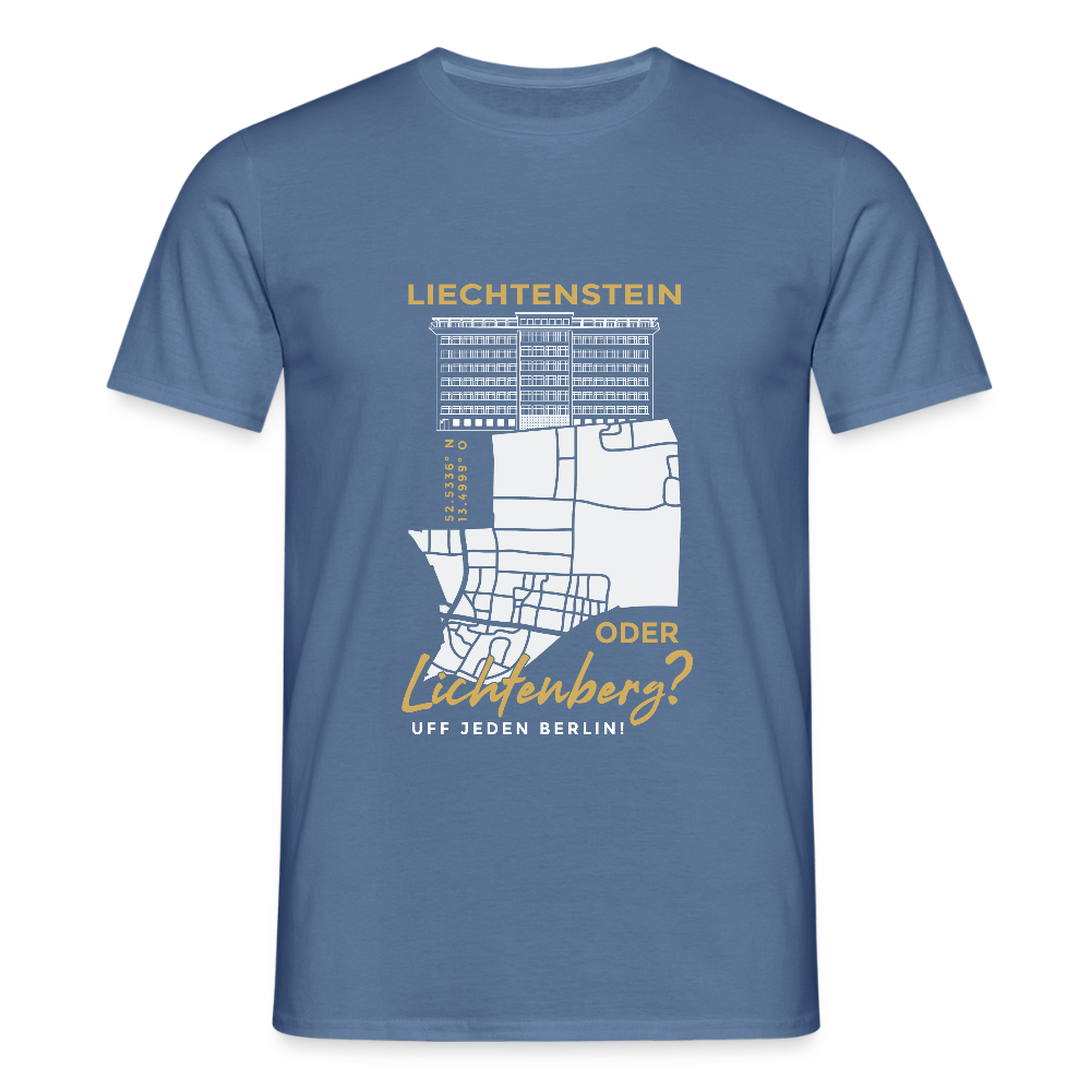 Liechtenstein oder Lichtenberg - Männer Premium T-Shirt - Taubenblau