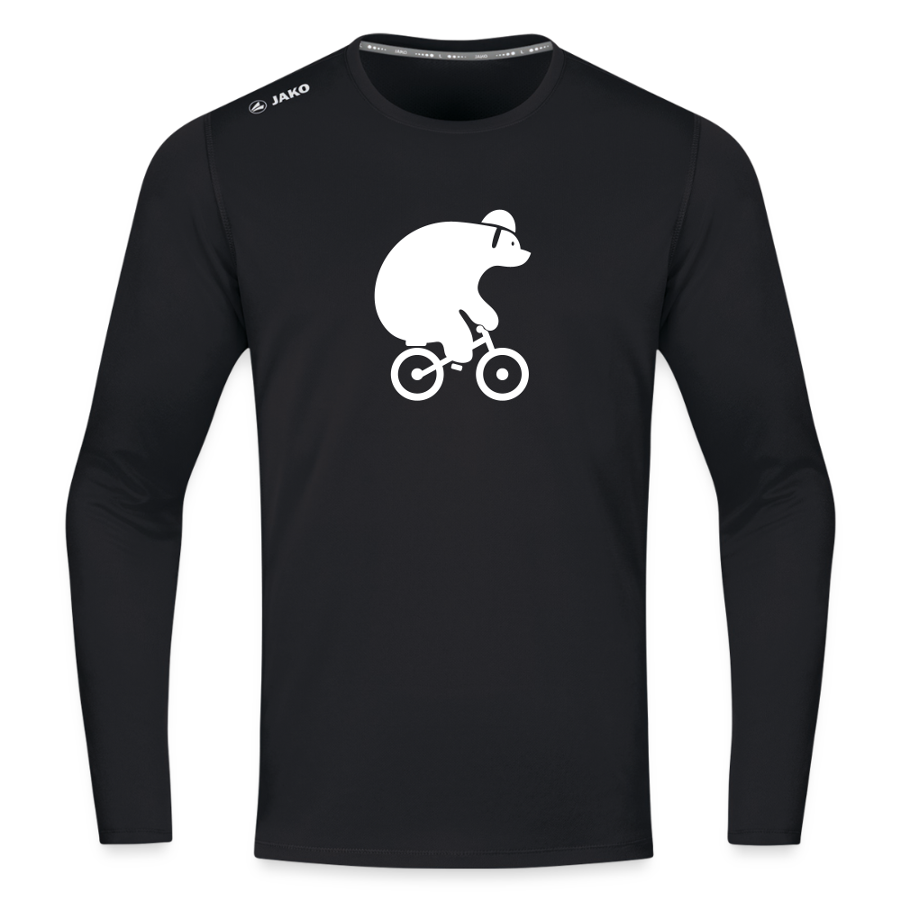 Fahrradbär - Männer Sport Langamshirt - Schwarz