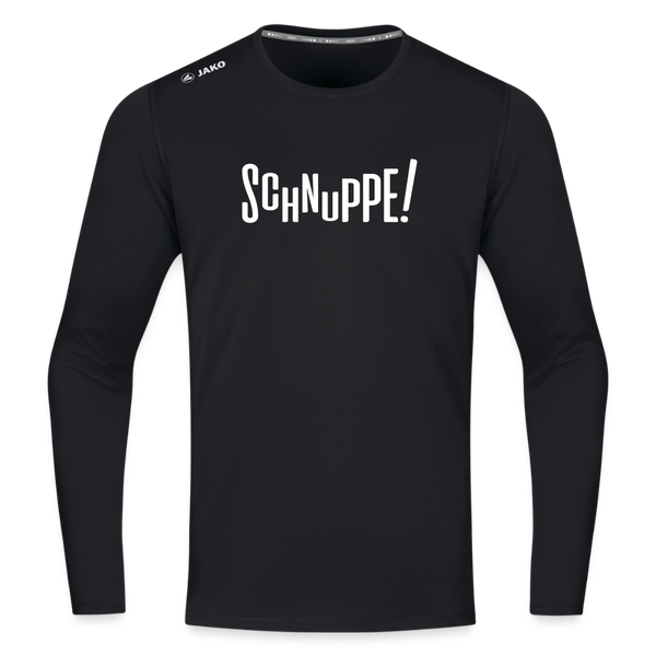 Schnuppe! - Männer Sport Langamshirt - Schwarz