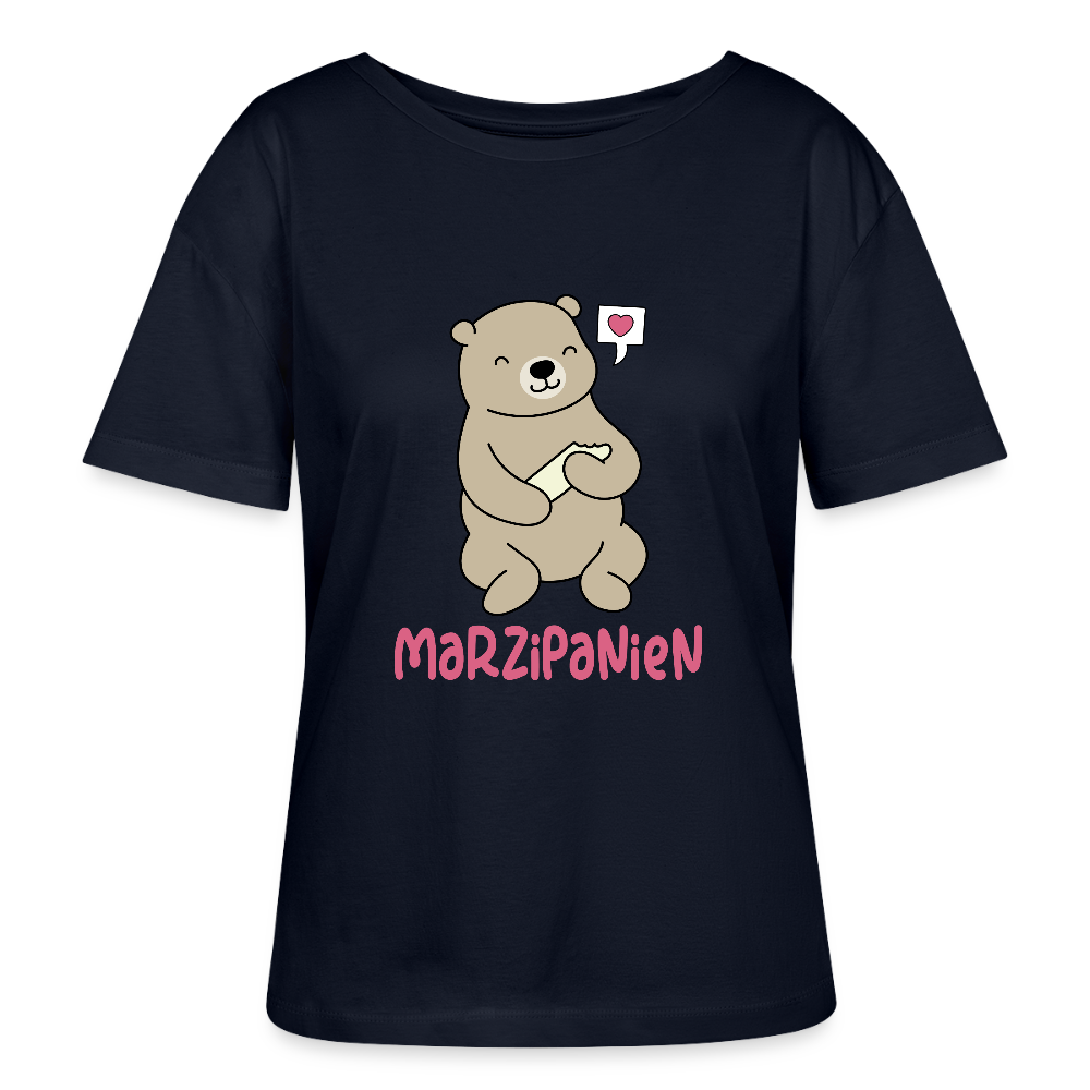 Marzipanien - Relaxed Rundhals Frauen Bio-T-Shirt - Navy