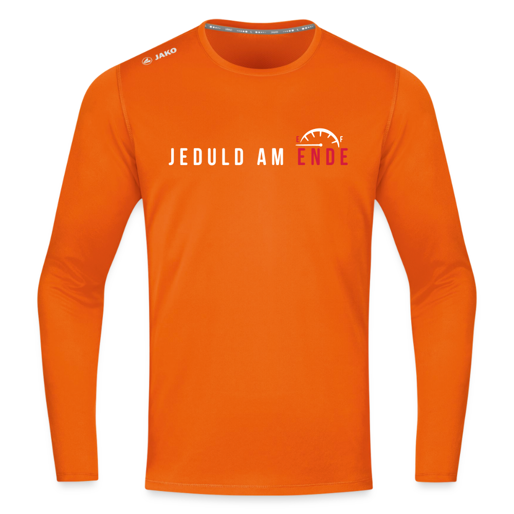 Jeduld am Ende - Männer Sport Langamshirt - Neonorange
