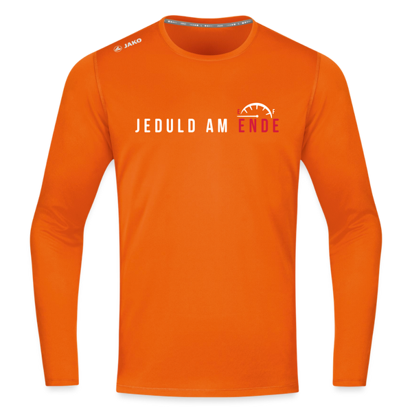 Jeduld am Ende - Männer Sport Langamshirt - Neonorange