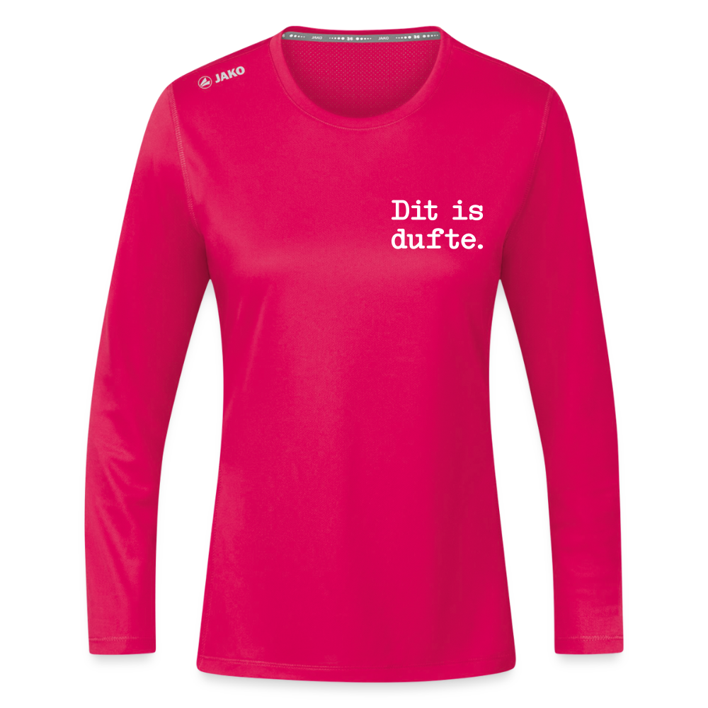 Dit is dufte - Frauen Sport Langarmshirt - dunkles Pink