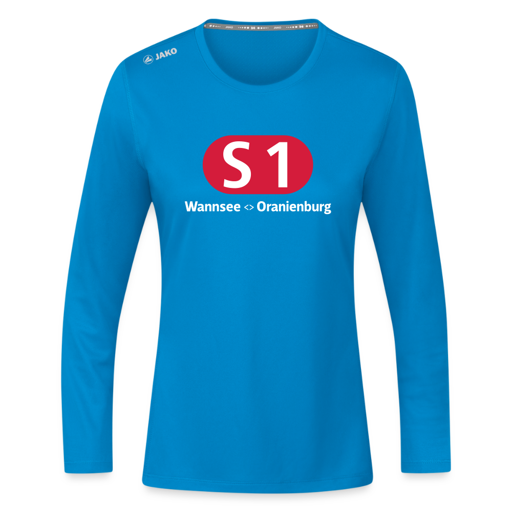 S1 - Frauen Sport Langarmshirt - Saphirblau