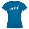 Evolution - Frauen Premium T-Shirt - Antikblaues Saphir meliert
