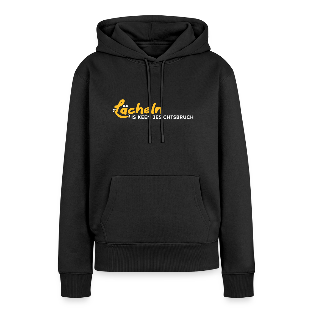 Lächeln is keen Jesichtsbruch - Frauen Premium Hoodie - Schwarz
