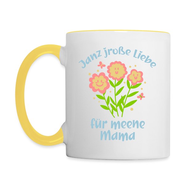 Janz jroße Liebe für meene Mama - Tasse zweifarbig