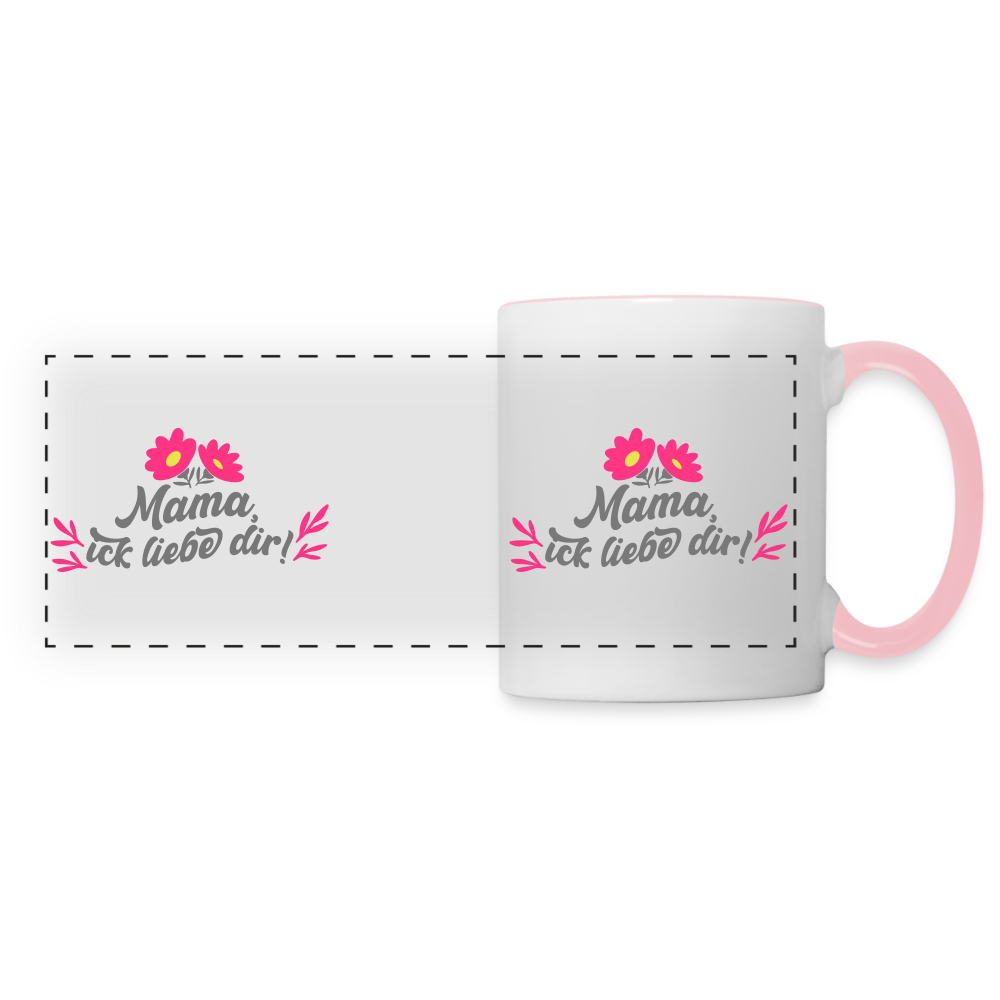 Mama, ick liebe dir! - Tasse zweifarbig - Weiß/Pink