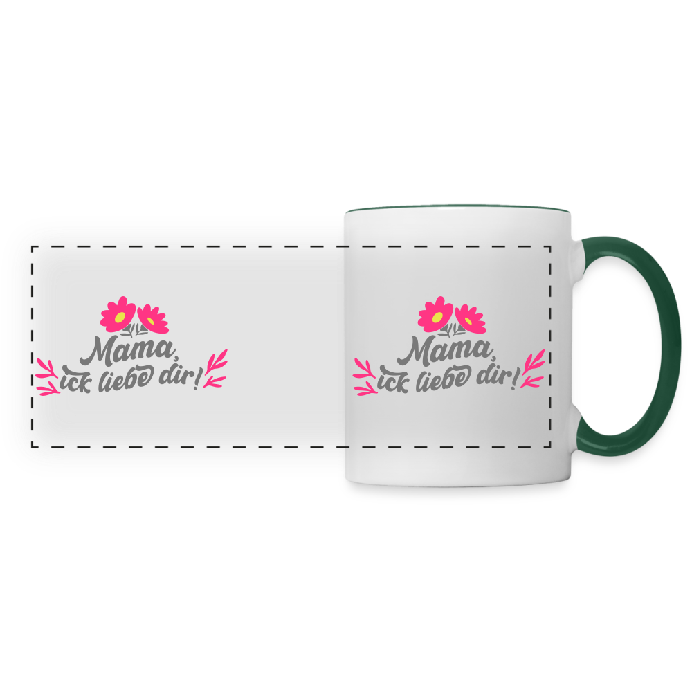 Mama, ick liebe dir! - Tasse zweifarbig - Weiß/Dunkelgrün