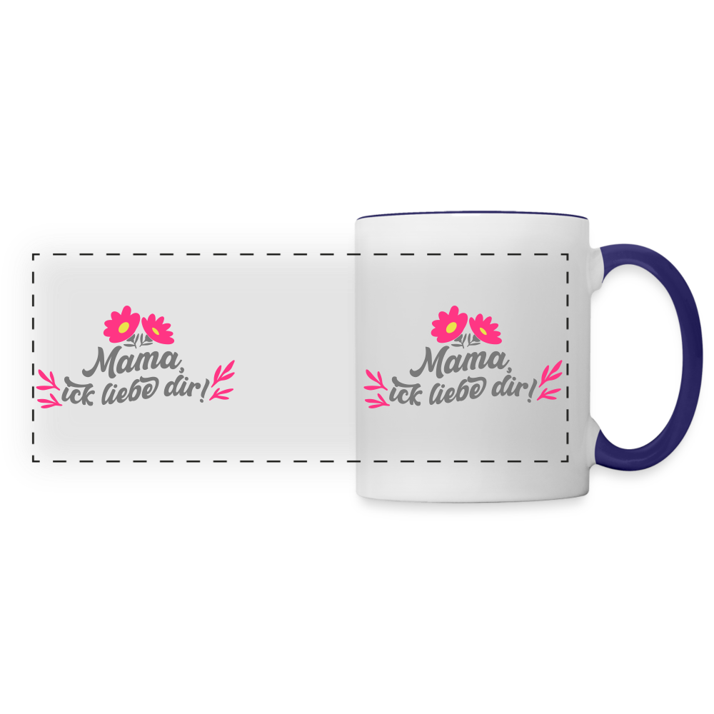 Mama, ick liebe dir! - Tasse zweifarbig - Weiß/Kobaltblau