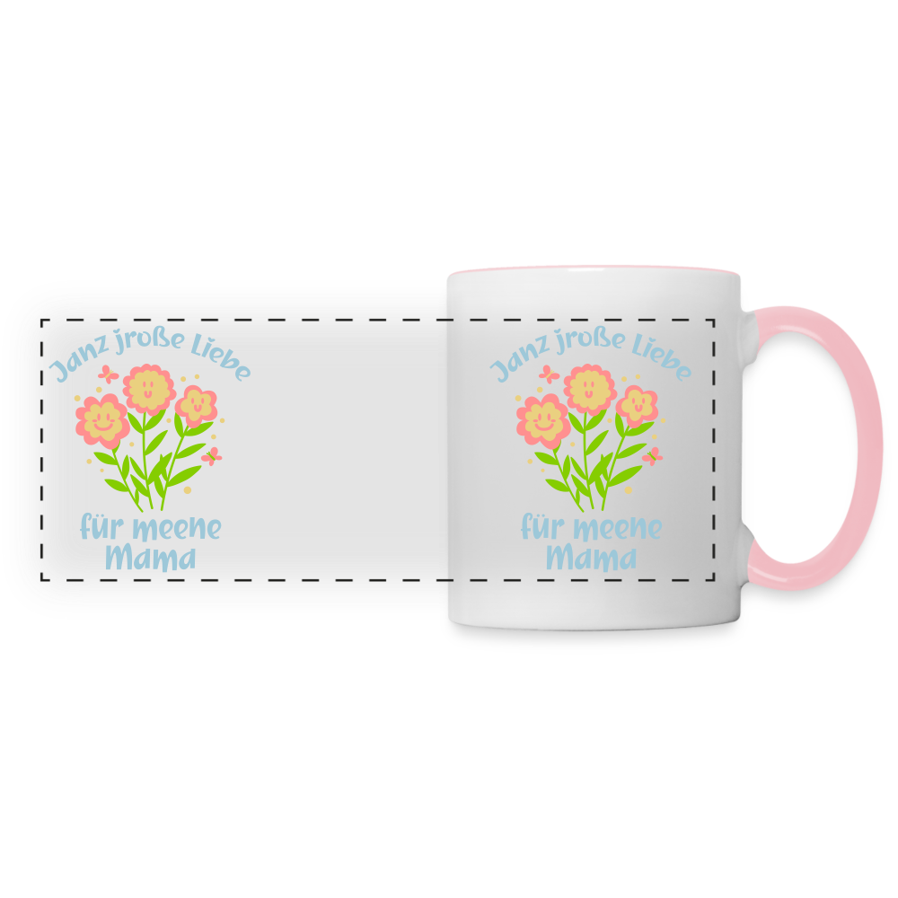Janz jroße Liebe für meene Mama - Tasse zweifarbig - Weiß/Pink