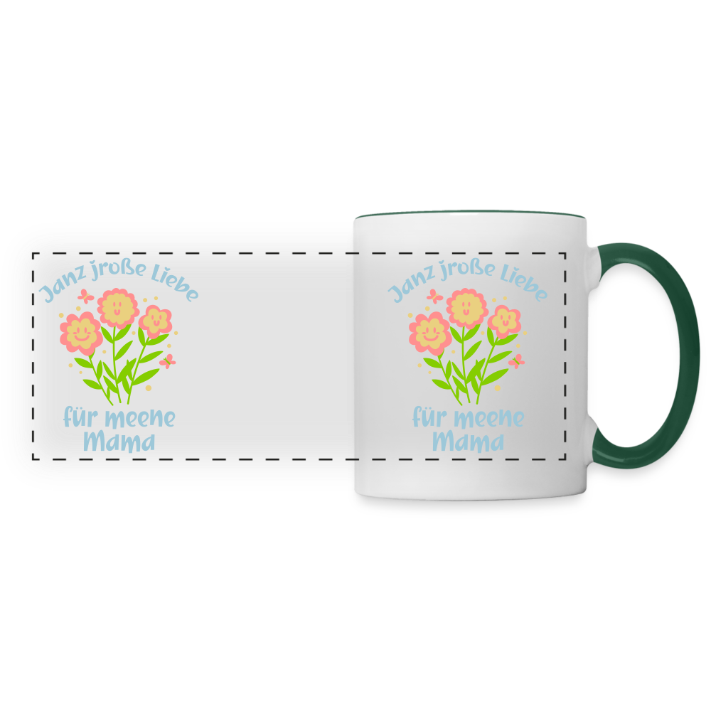Janz jroße Liebe für meene Mama - Tasse zweifarbig - Weiß/Dunkelgrün