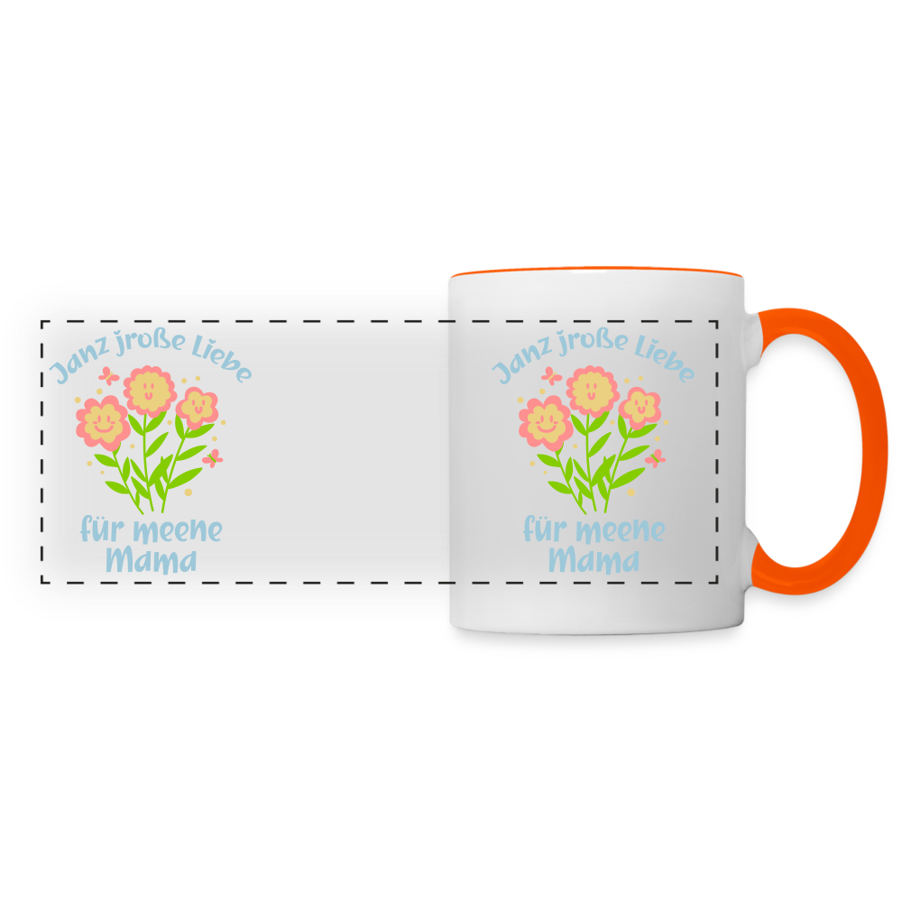 Janz jroße Liebe für meene Mama - Tasse zweifarbig - Weiß/Orange