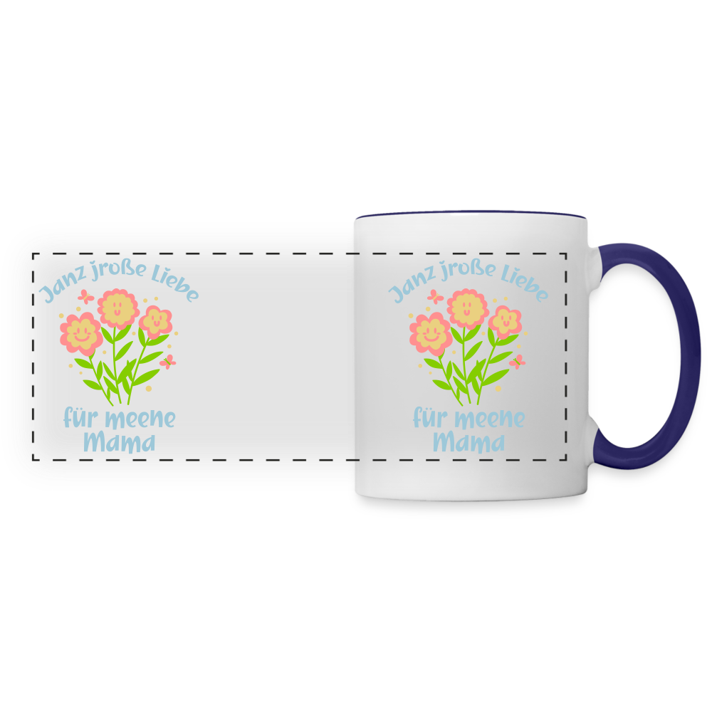 Janz jroße Liebe für meene Mama - Tasse zweifarbig - Weiß/Kobaltblau