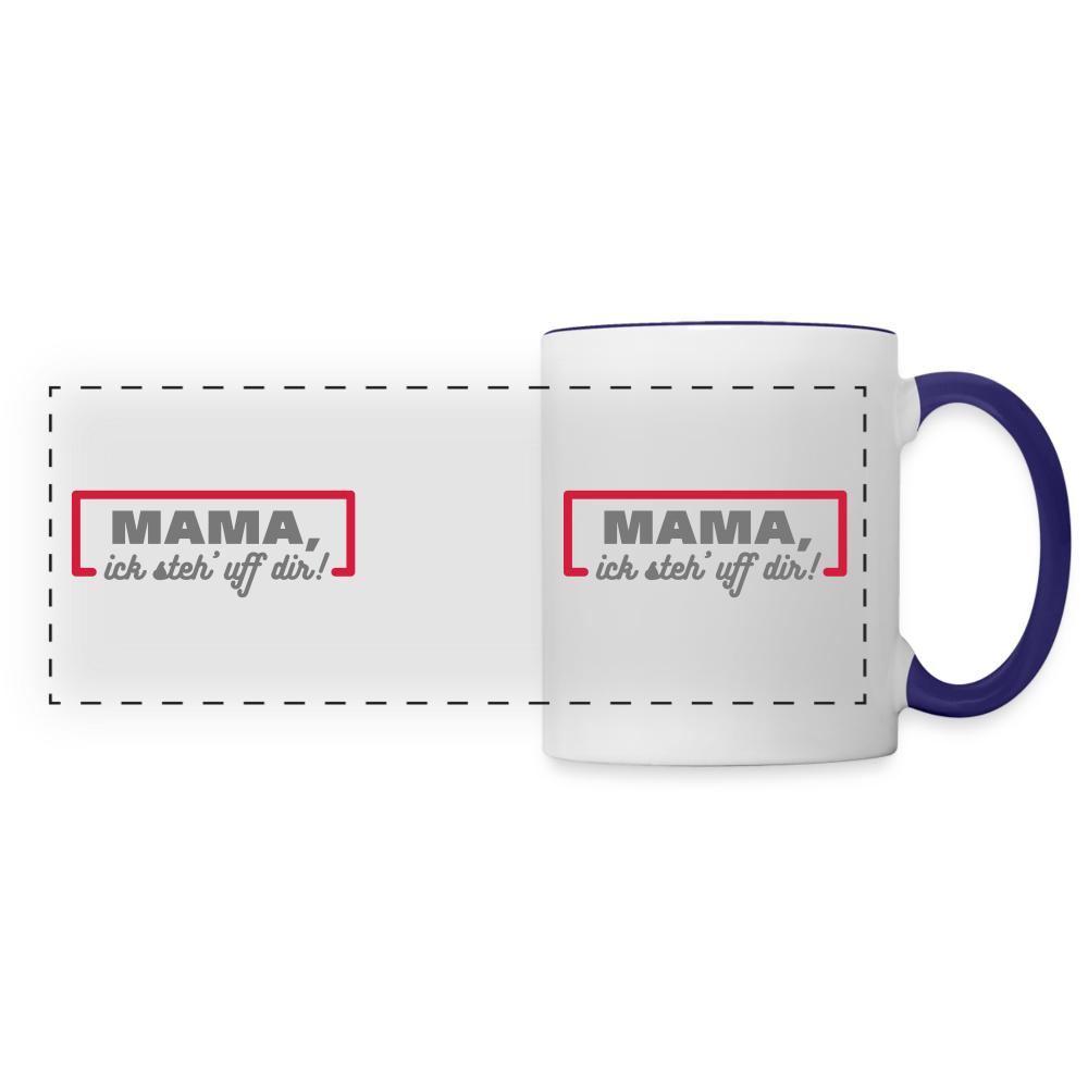 Mama, ick steh' uff dir - Tasse zweifarbig - Weiß/Kobaltblau