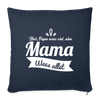 Mama wees allet - Sofakissen mit Füllung (45 x 45 cm) - Navy