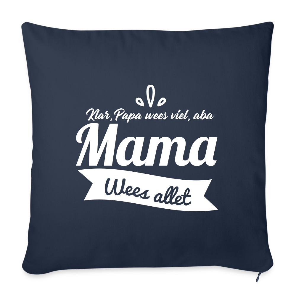 Mama wees allet - Sofakissen mit Füllung (45 x 45 cm) - Navy