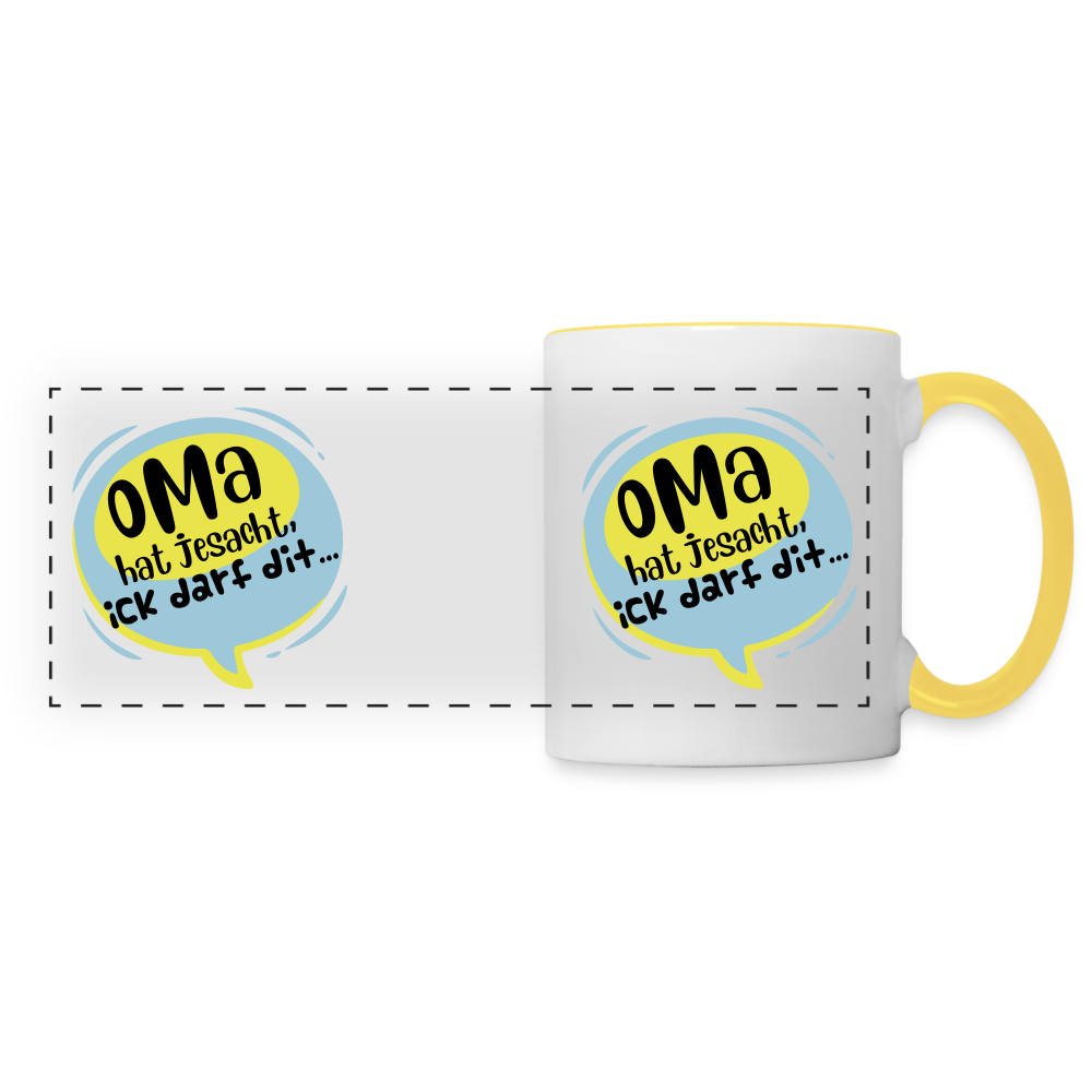 Oma hat jesacht - Tasse zweifarbig - Weiß/Gelb