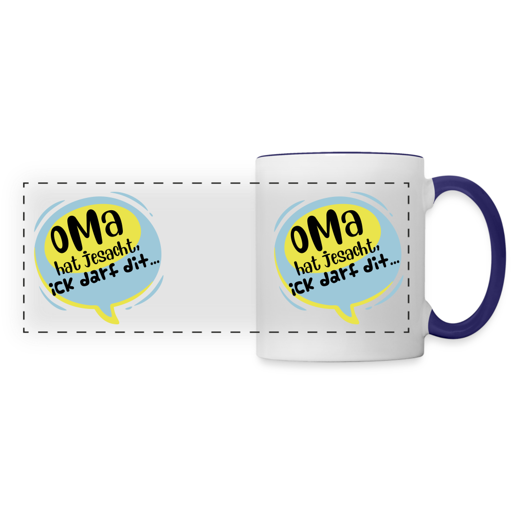 Oma hat jesacht - Tasse zweifarbig - Weiß/Kobaltblau