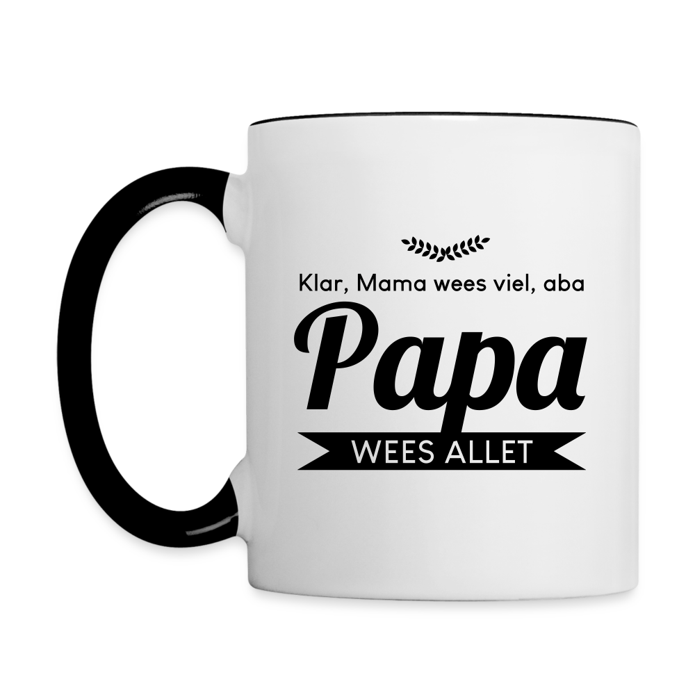 Papa wees allet - Tasse zweifarbig